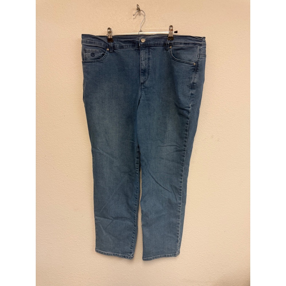 Gloria Vanderbilt Amanda High Rise Straight Leg Jeans Blue Womens 18W